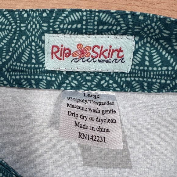 Ripskirt Hawaii Teal Blue Green Wrap Skirt Length 2 Beach Coverup - Picture 5 of 7